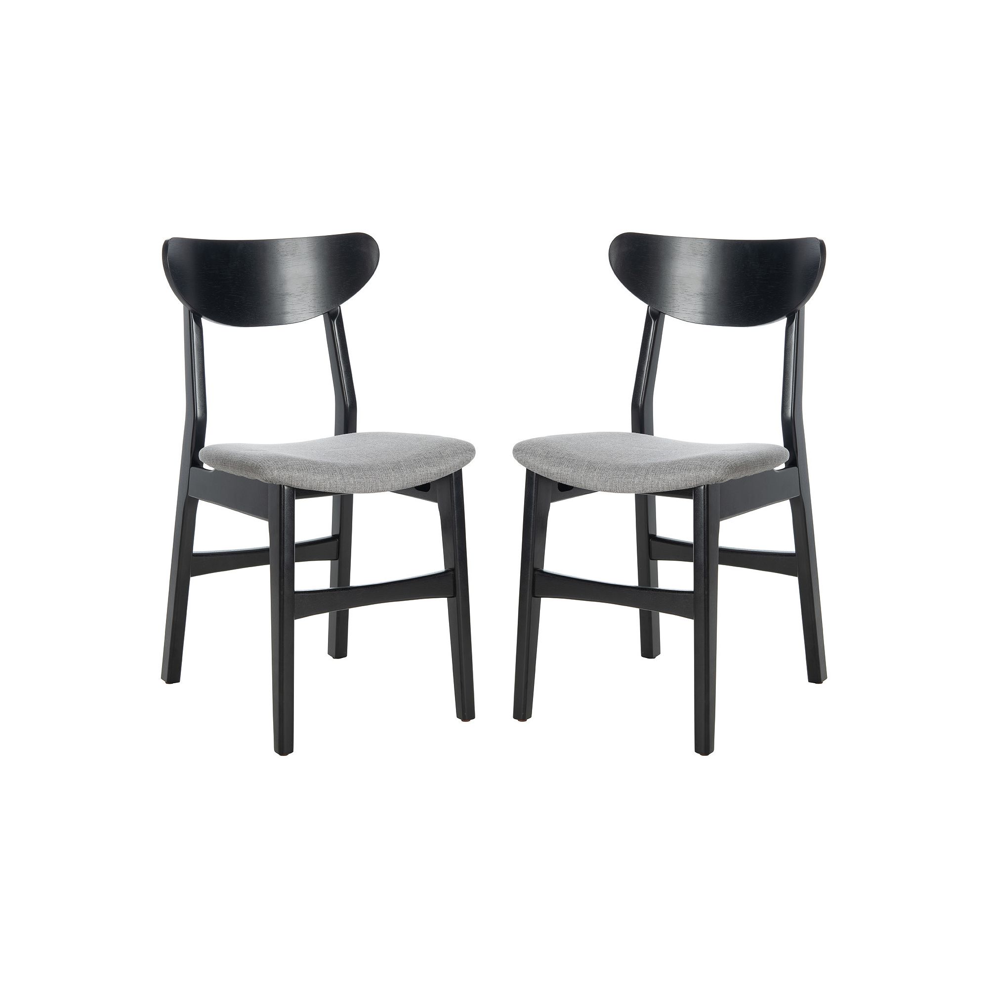 Safavieh Lucca Retro Dining Chair 2-piece Set, Black Gray