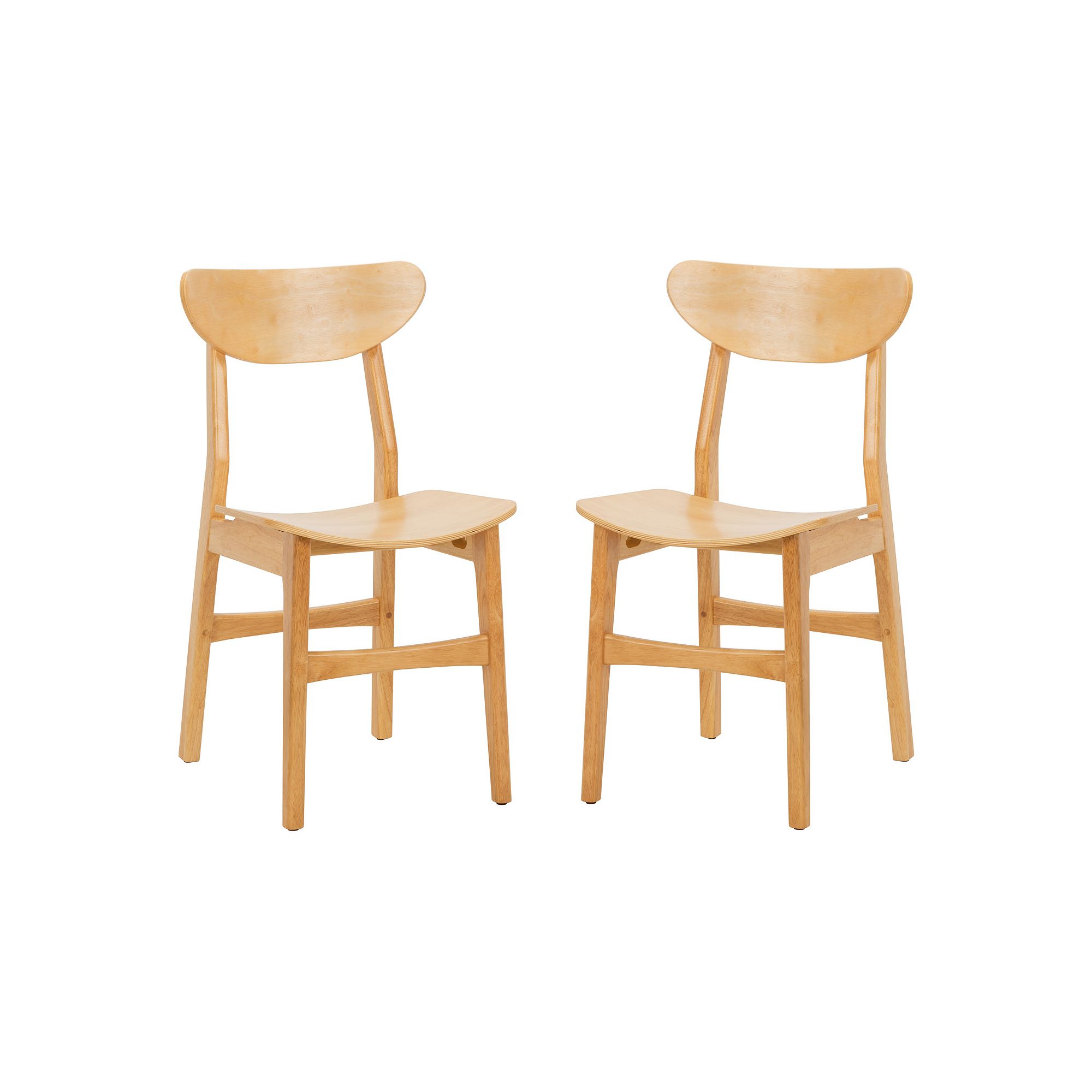 Safavieh Lucca Retro Dining Chair 2-piece Set, Natural