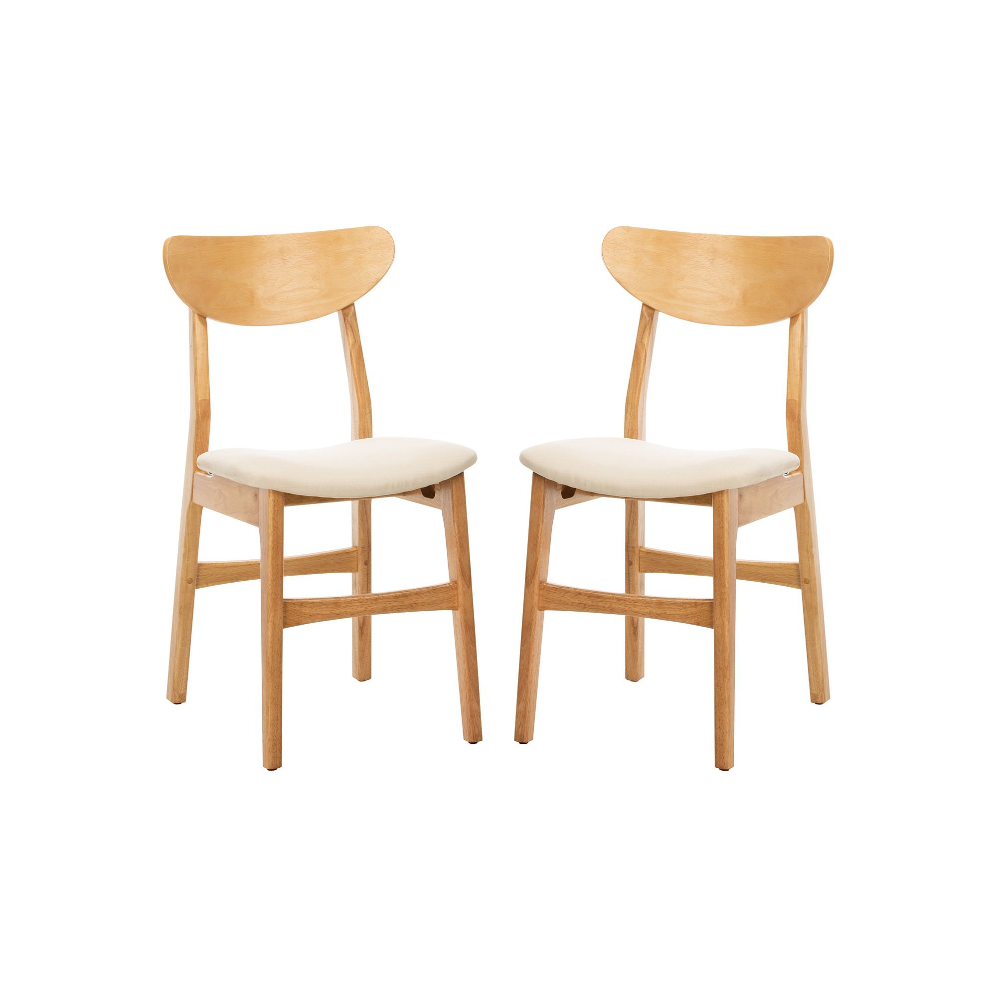 Safavieh Lucca Retro Dining Chair 2-piece Set, Natural White