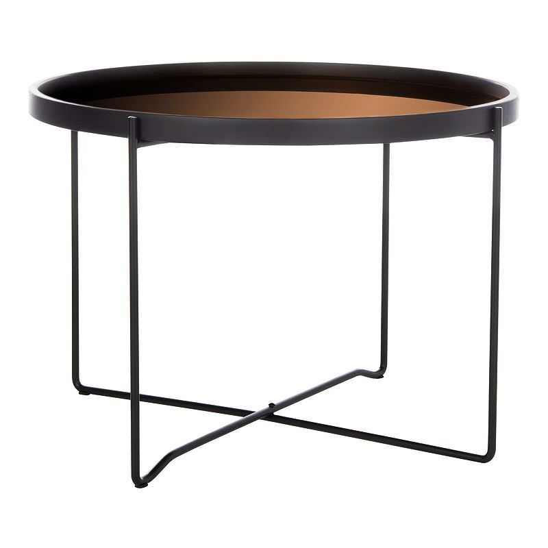 Safavieh Ruby Round Tray Top End Table, Black