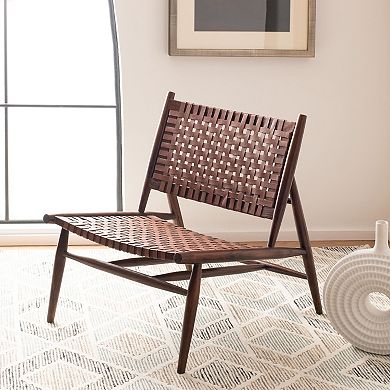 Safavieh Soleil Leather Woven Accent Chair