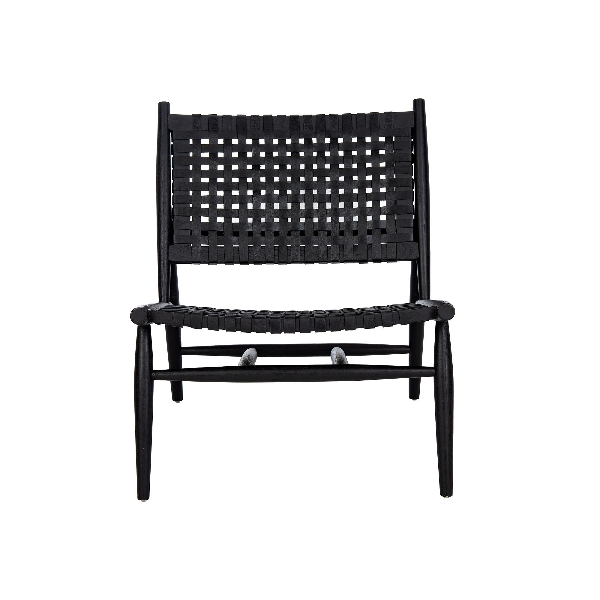 Safavieh Soleil Leather Woven Accent Chair, Black