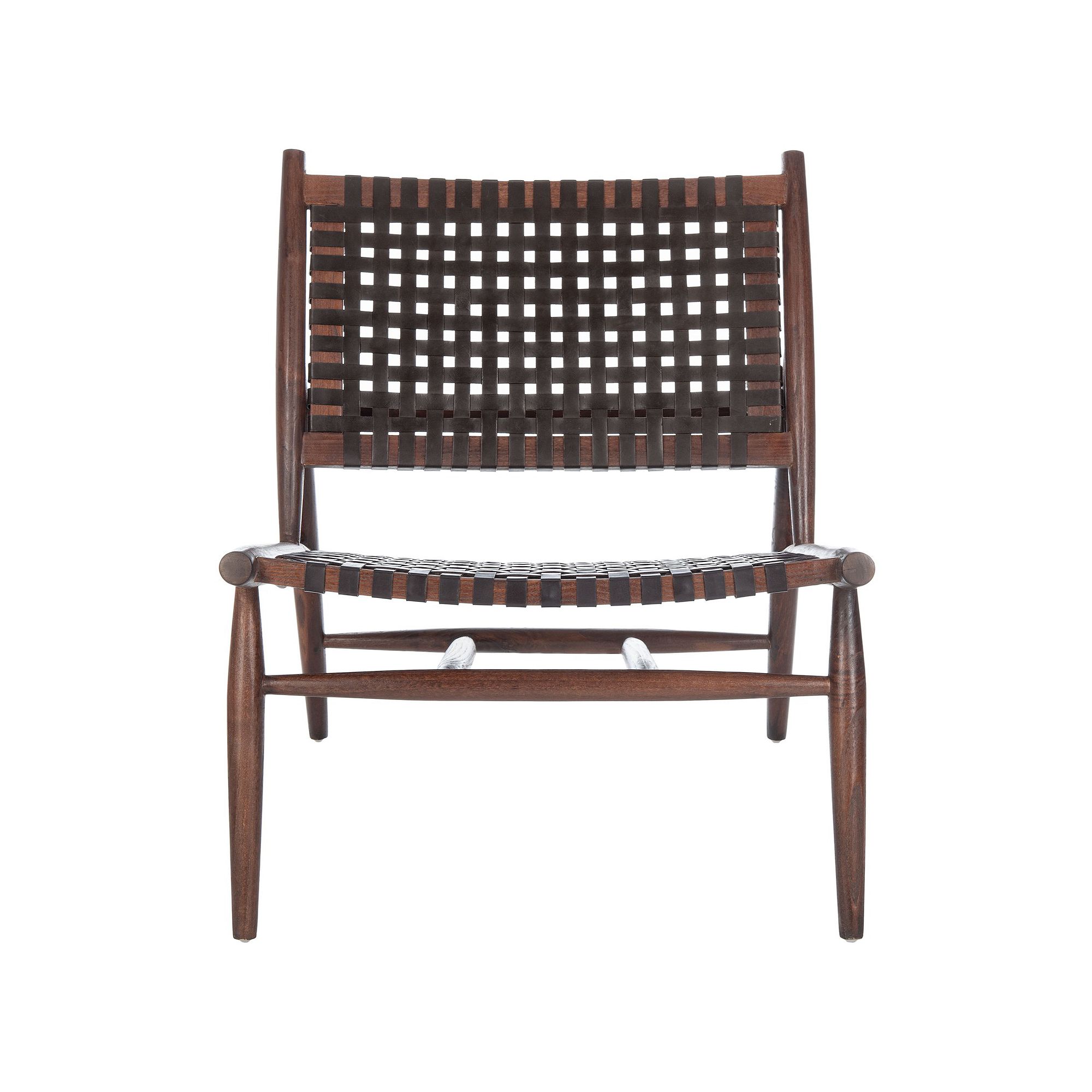 Safavieh Soleil Leather Woven Accent Chair, Brown