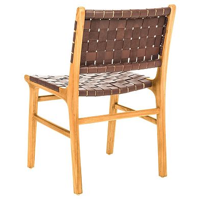 Safavieh Taika Woven Leather Dining Chair 2-Piece Set