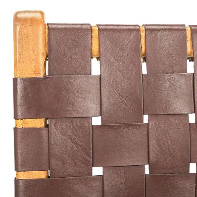Safavieh Taika Woven Leather Dining Chair 2-Piece Set
