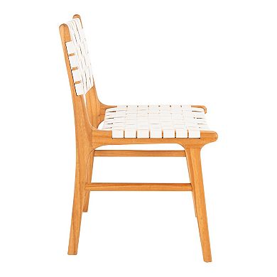 Safavieh Taika Woven Leather Dining Chair 2-Piece Set