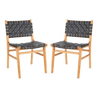 Safavieh Taika Woven Leather Dining Chair 2 pc Set