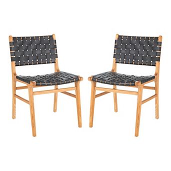 Safavieh Taika Woven Leather Dining Chair 2 pc Set