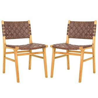 Safavieh Taika Woven Leather Dining Chair 2 pc Set