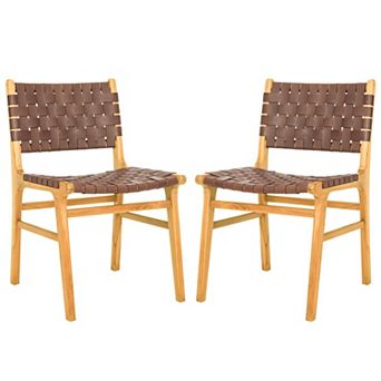 Safavieh Taika Woven Leather Dining Chair 2 pc Set