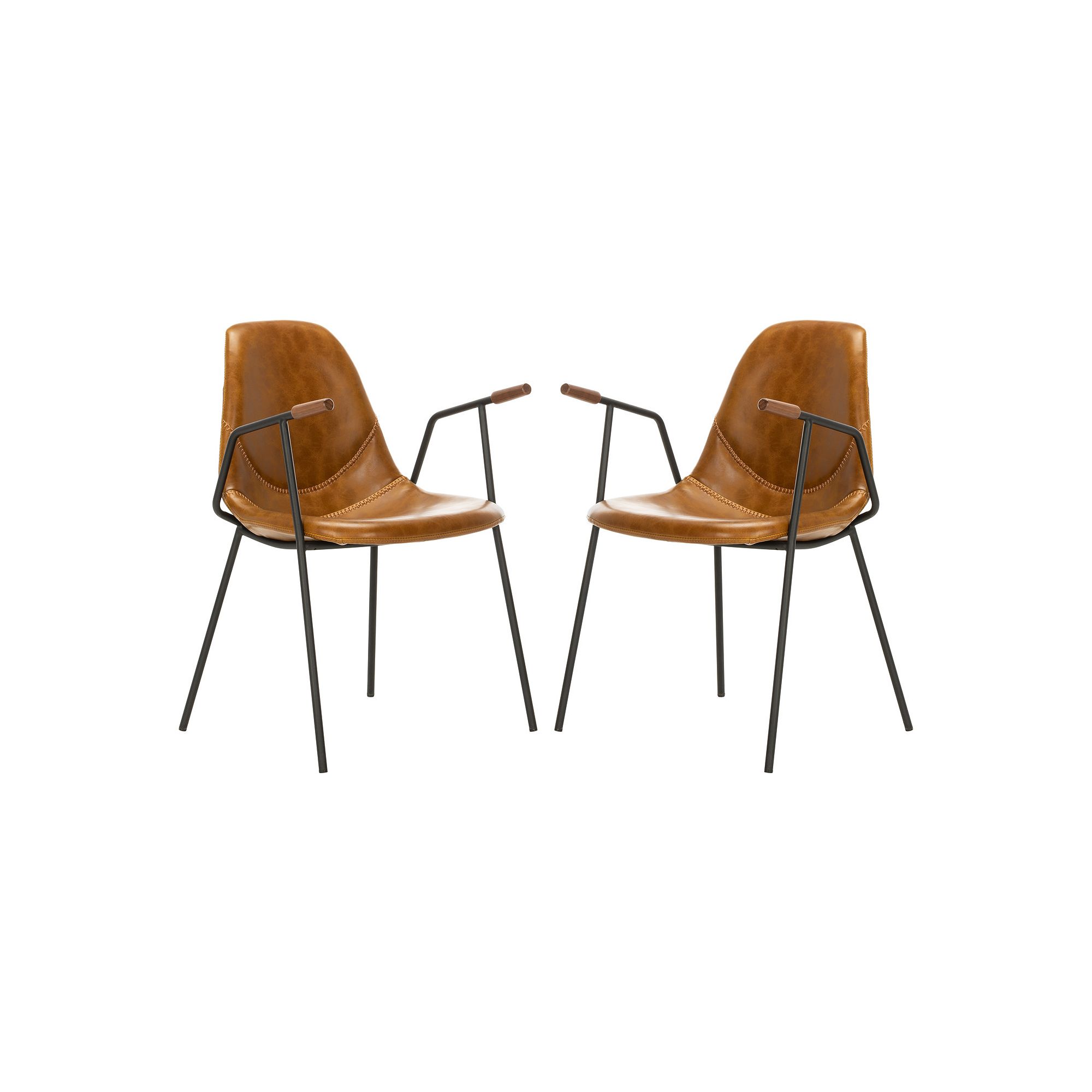 Safavieh Tanner Mid-Century Modern Dining Chair 2-piece Set, Brown