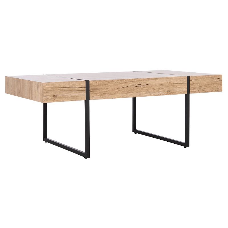 Safavieh Tristan Rectangle Modern Coffee Table, Natural Black
