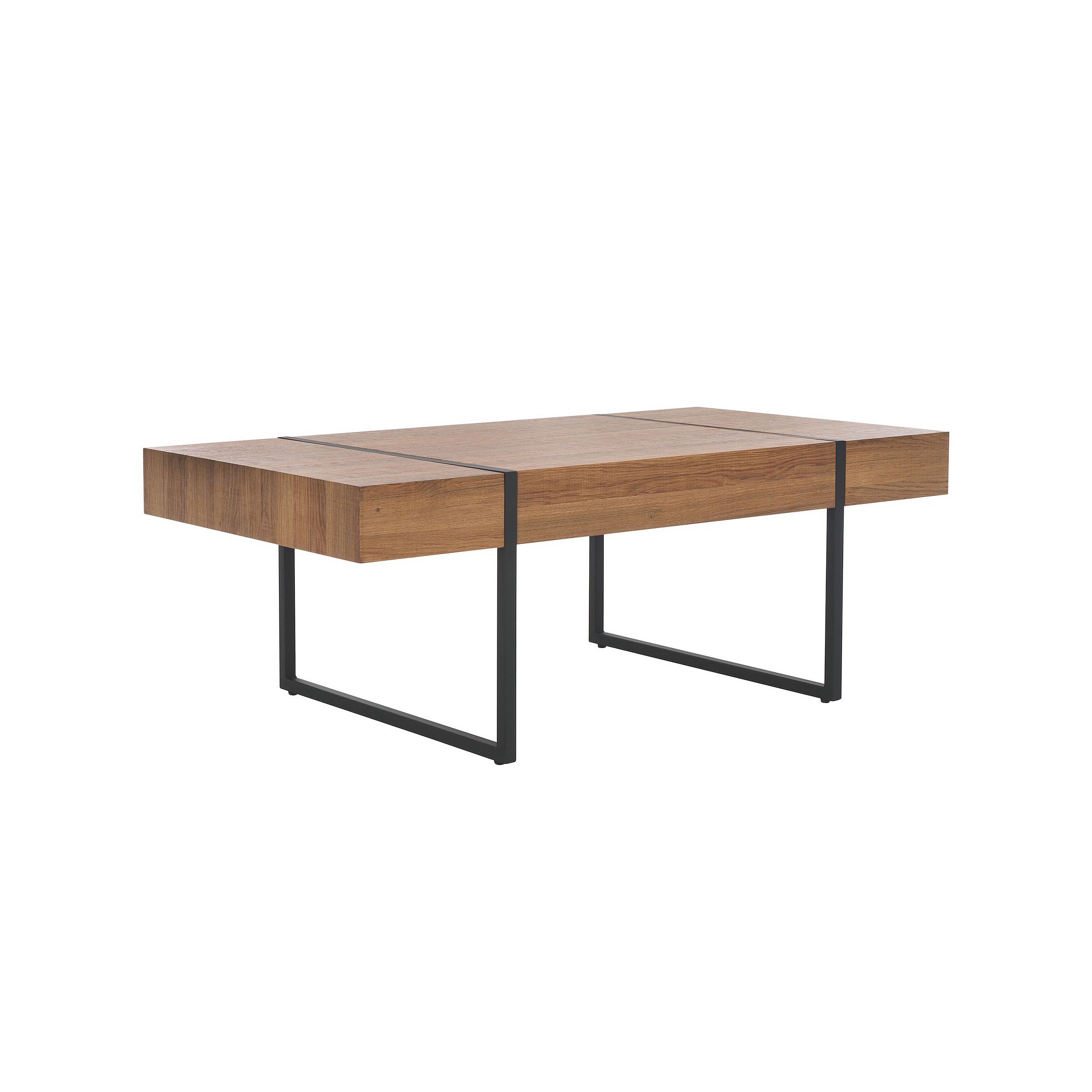 Safavieh Tristan Rectangle Modern Coffee Table, Natural Brown Black