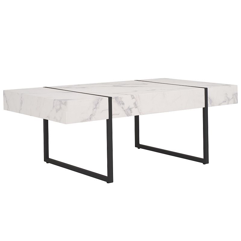 Safavieh Tristan Rectangle Modern Coffee Table, White Black