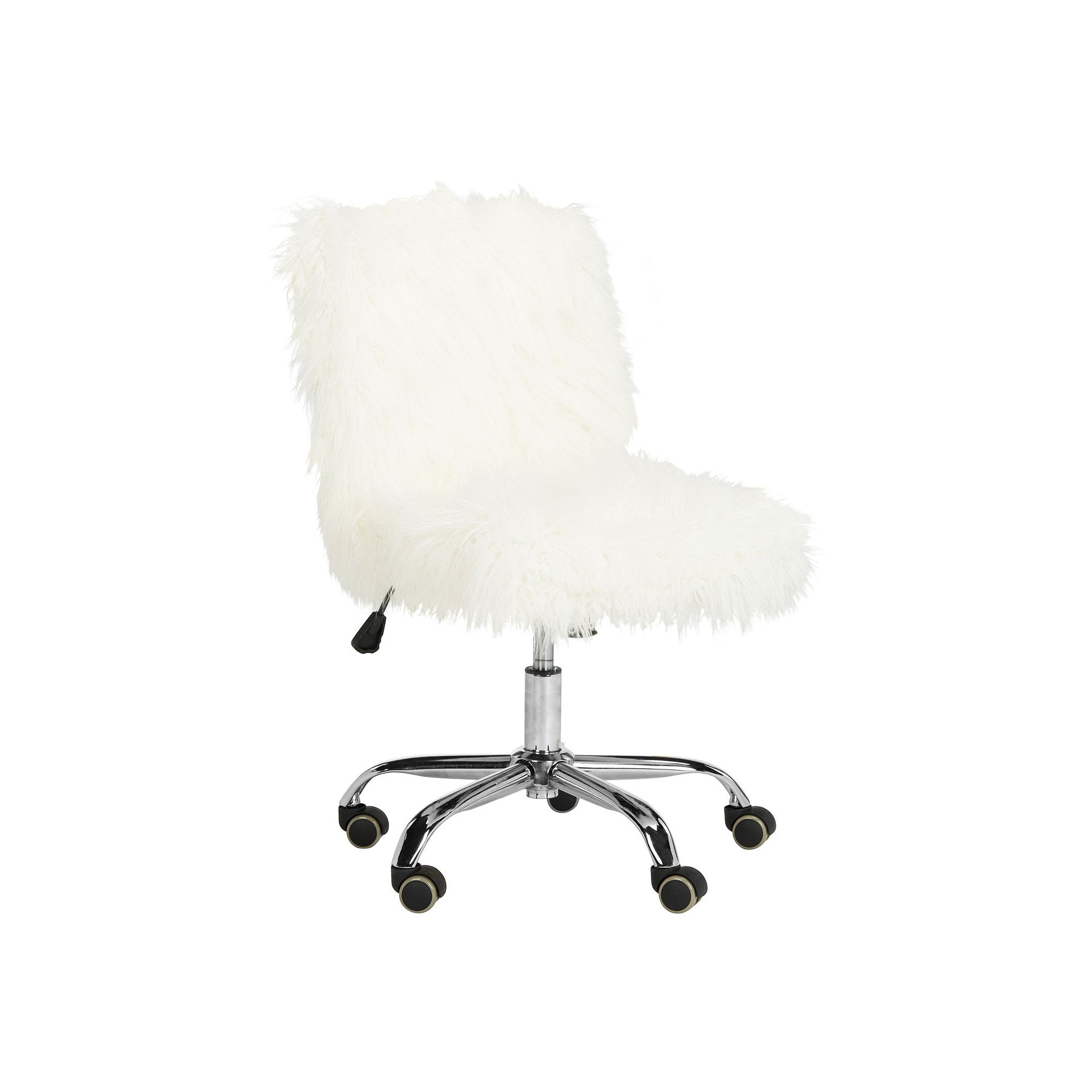 Safavieh Whitney Faux Sheepskin Office Chair, White Grey
