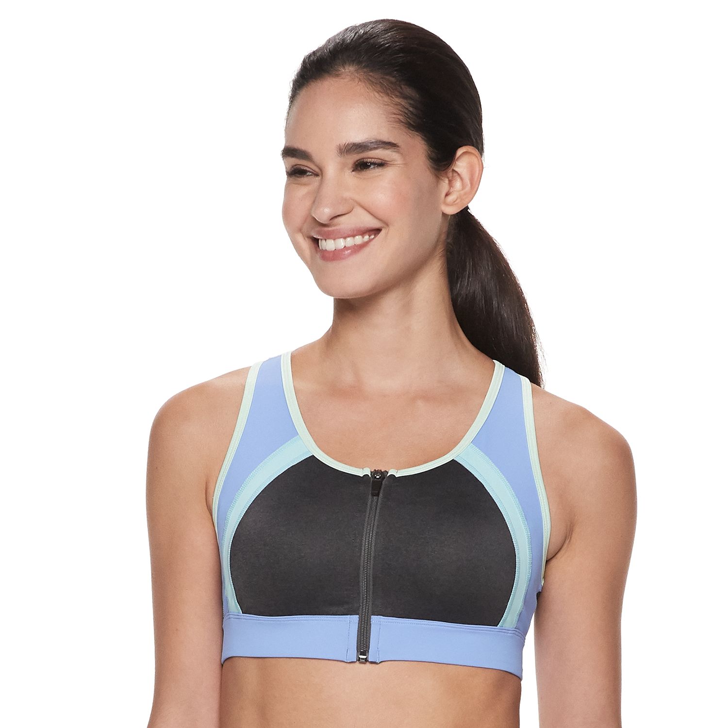 fila zip front sports bra