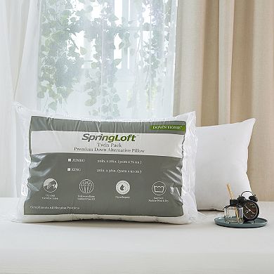 Down Home Springloft Down Alternative Pillow Twin Pack