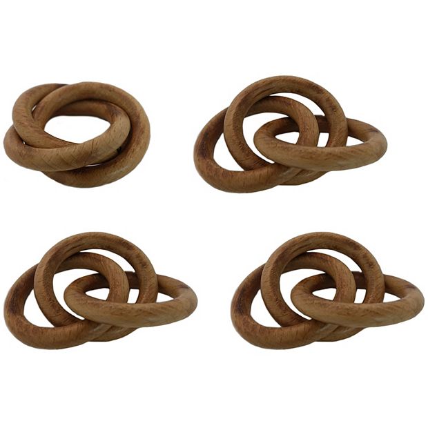 FEED Wood Napkin Rings, Set of 4