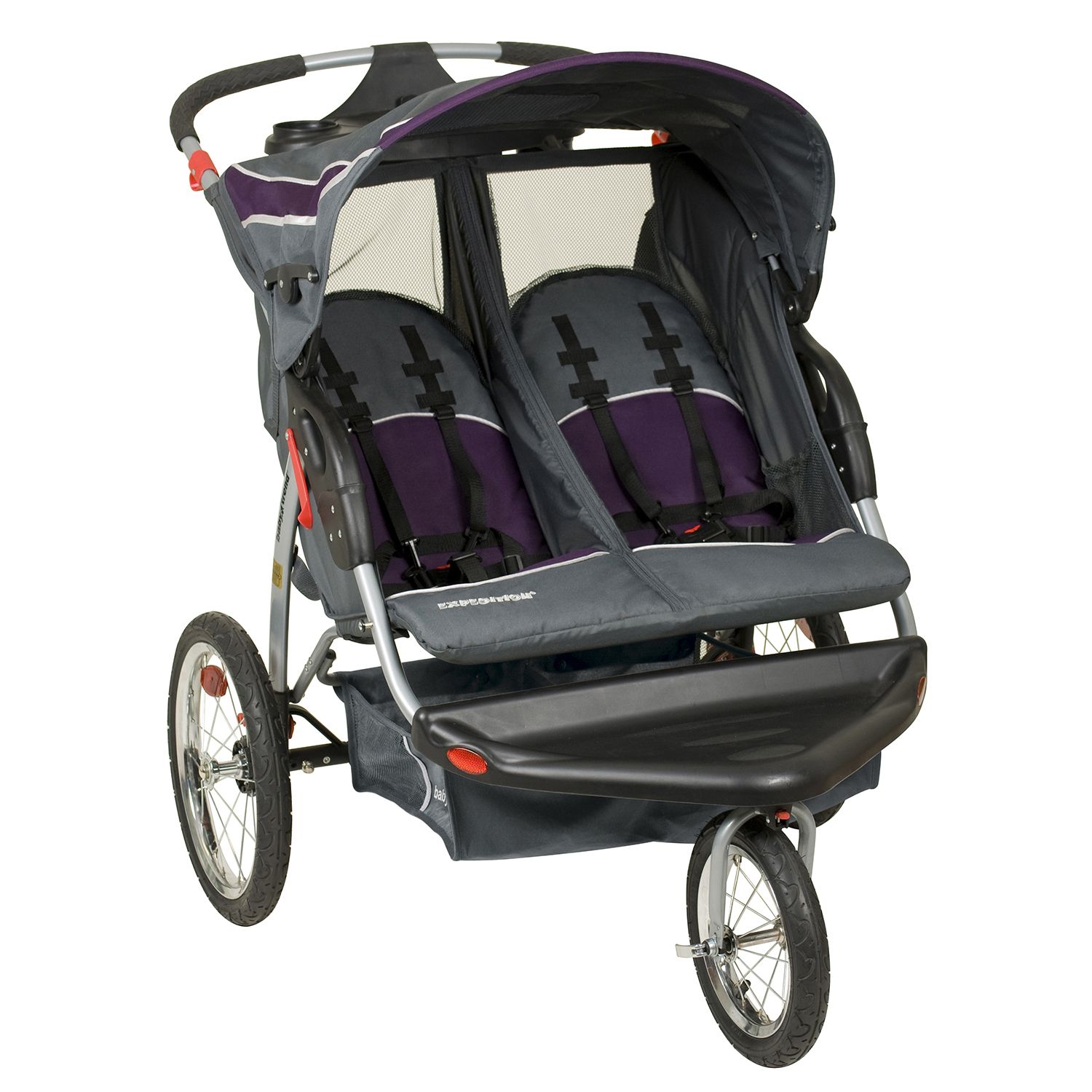 Badger Basket Co. Trek 3-Wheel Folding Twin Doll Jogging Stroller