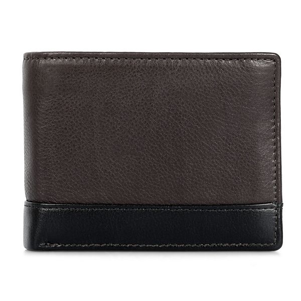 KARLA HANSON Mens RFID Blocking Leather Bifold Wallet with Coin Pocket