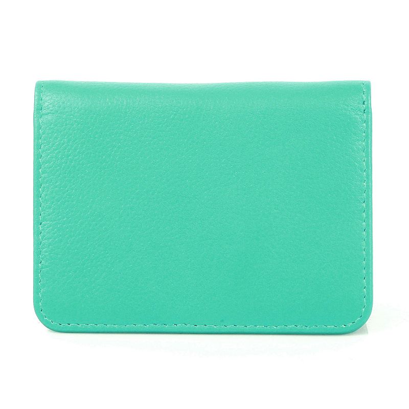 Karla Hanson RFID-Blocking Leather Card Holder, Turquoise/Blue