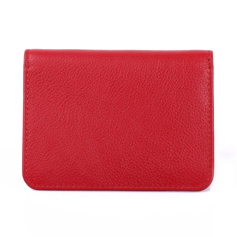 Karla Hanson RFID-Blocking Leather Card Holder, Red