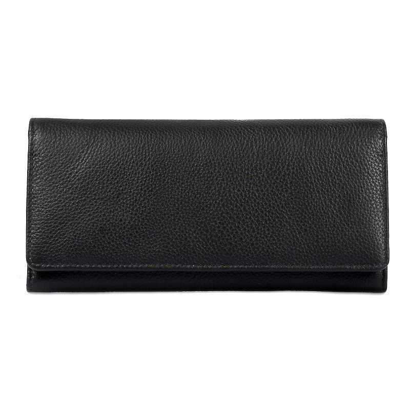 Karla Hanson RFID-Blocking Leather Envelope Wallet, Black