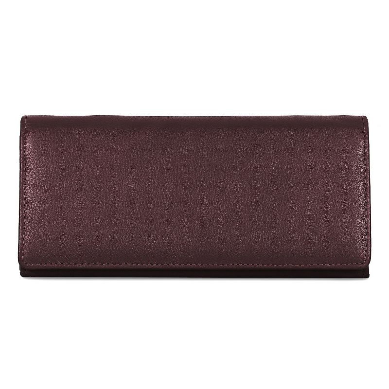 Womens Karla Hanson RFID-Blocking Continental Leather Wallet, Red Overfl