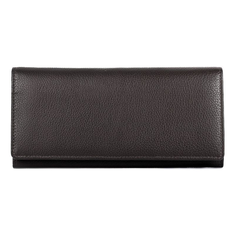 Womens Karla Hanson RFID-Blocking Continental Leather Wallet, Brown