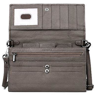 Karla Hanson RFID-Blocking Delia Leather Crossbody Travel Clutch