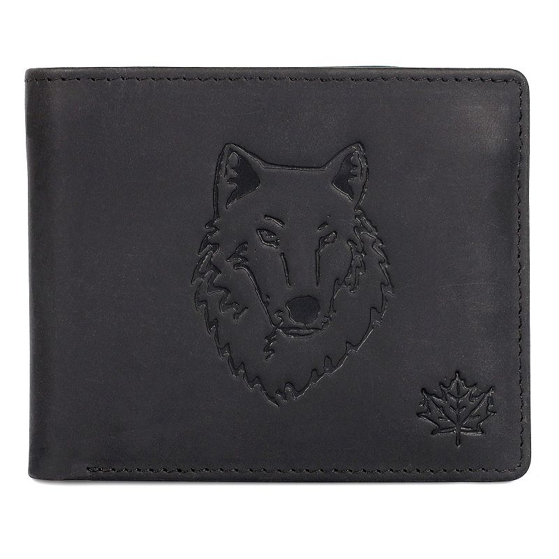 Karla Hanson RFID-Blocking Leather Wolf Wallet, Grey