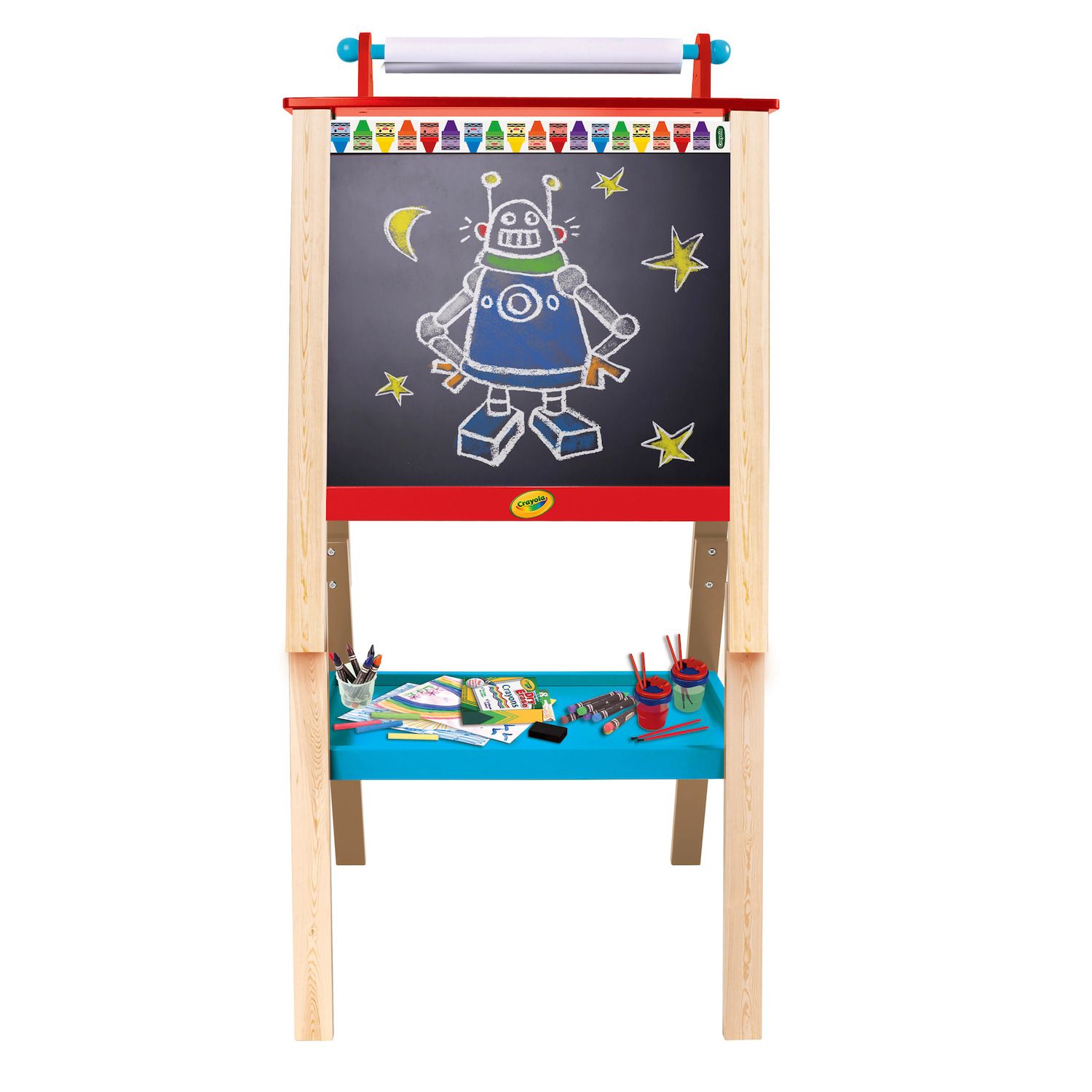 3-in-1 Wooden Art Easel for Kids with Drawing Paper Roll