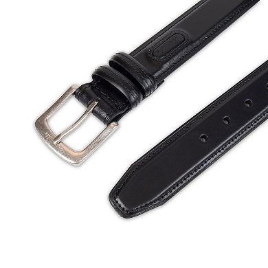 Columbia Double Loop-Stitched Leather Belt