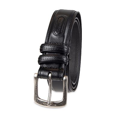 Columbia Double Loop-Stitched Leather Belt