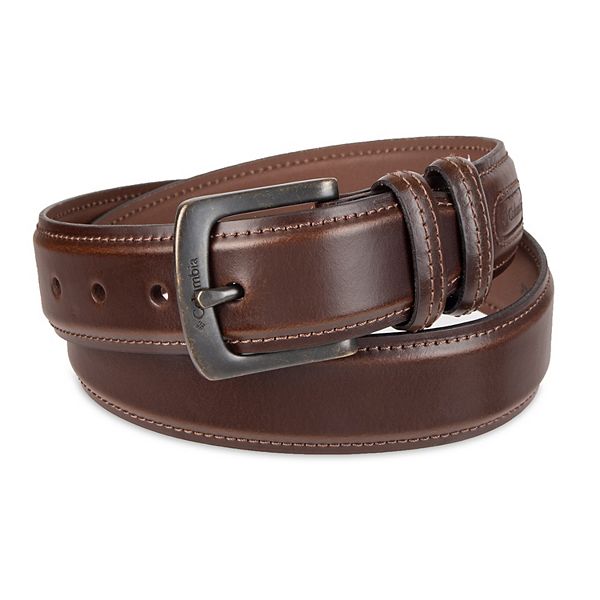 BIG & TALL - Men's Leather Belt, size 58 - 60 inch waist Black at