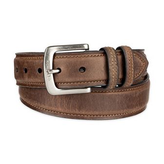 Columbia Double Loop-Stitched Leather Belt