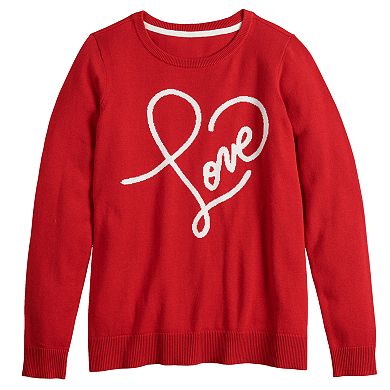 Women's Apt. 9® Long Sleeve Crewneck Valentine's Pullover