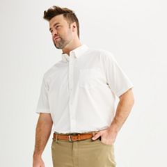 Mens White Big & Tall Button-Down Shirts Clothing