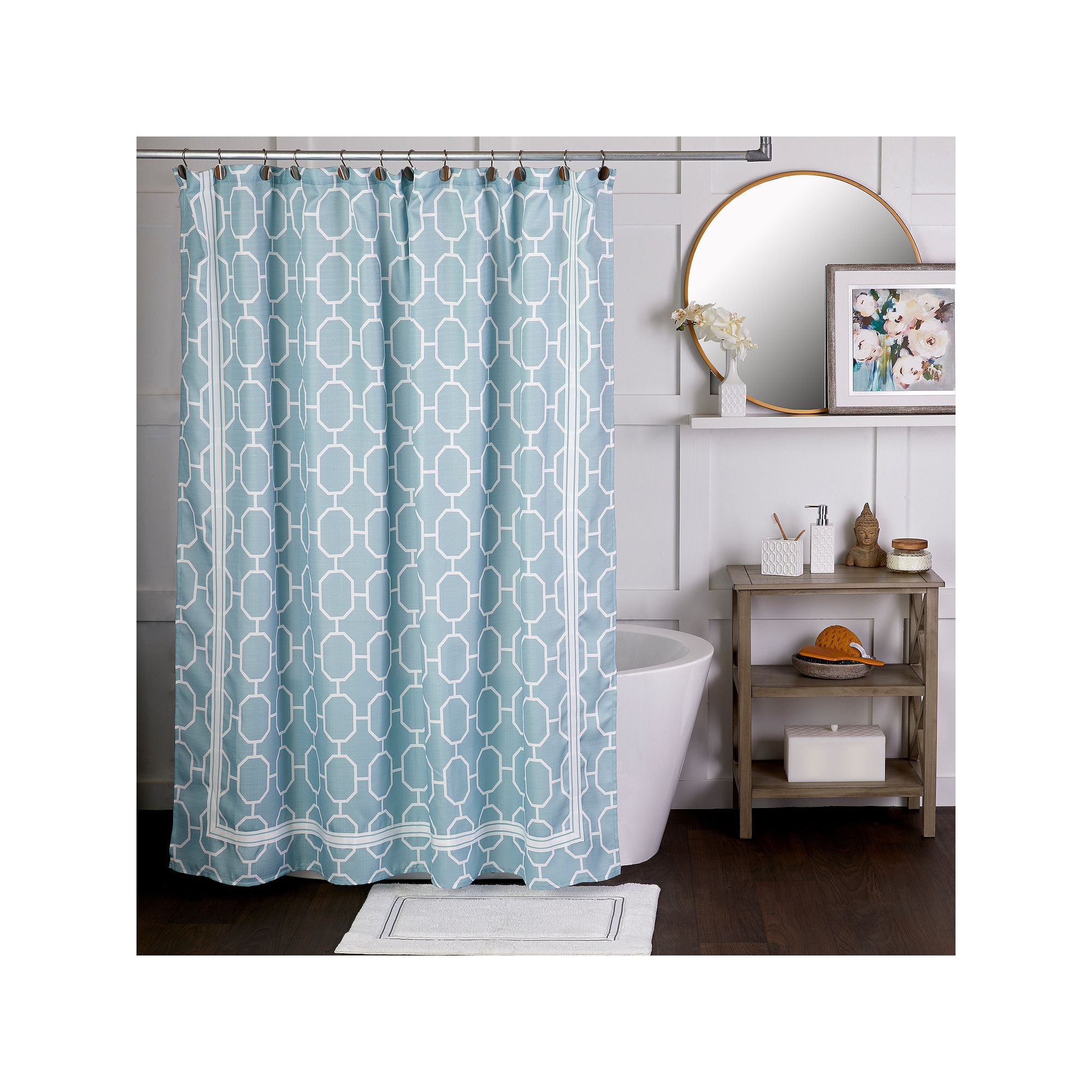 Vern Yip by SKL Home Lithgow Shower Curtain, Size: 70X72, Blue