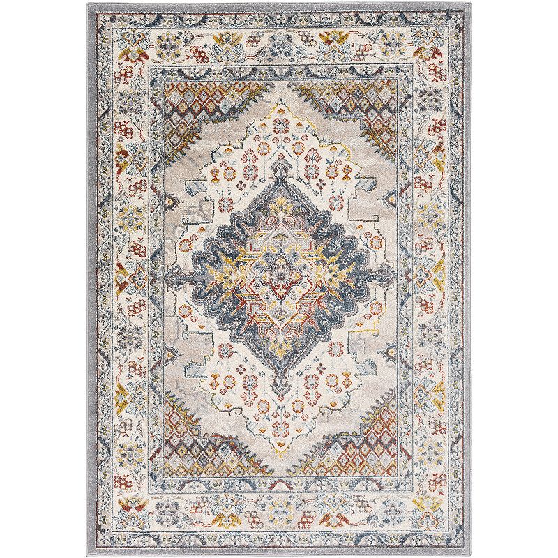 Decor 140 Monaco Border Rug, Grey, 2.5X7 Ft