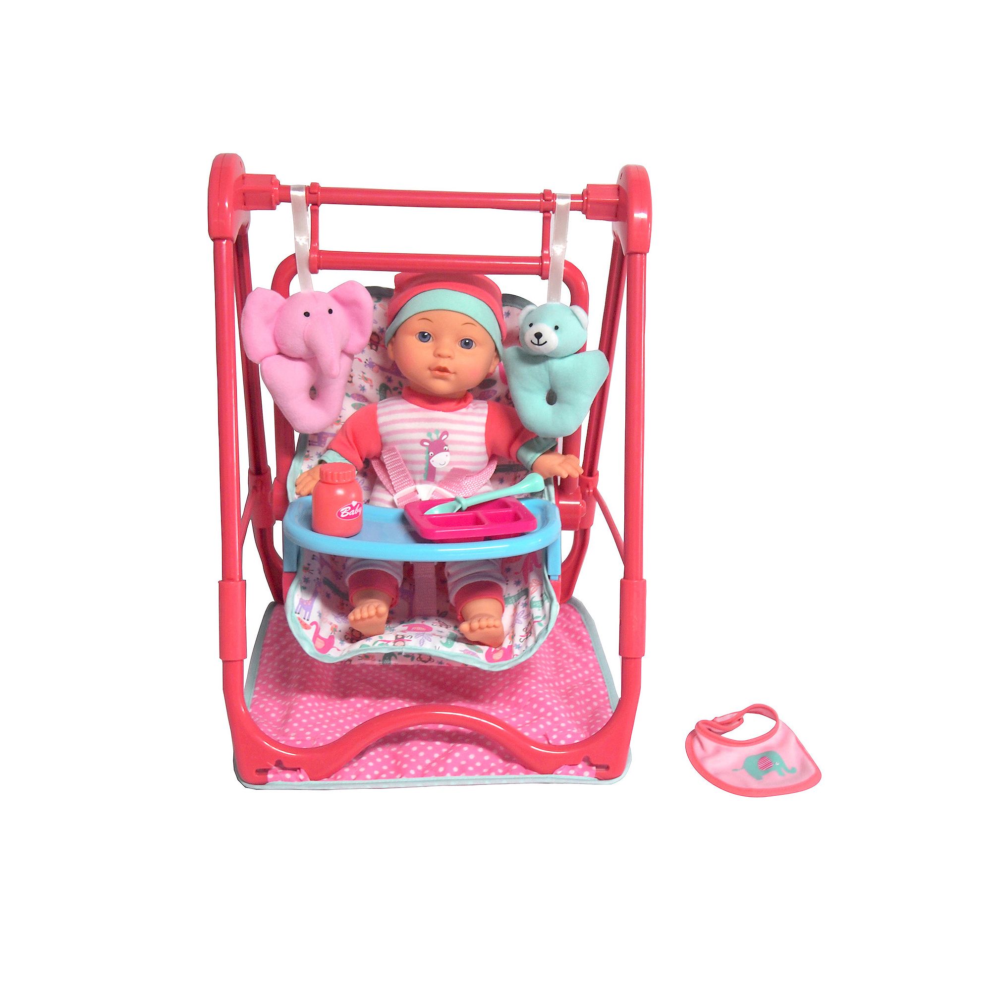 Dream Collection 12 Baby Doll 4-In-1 High Chair Play Set, Multi