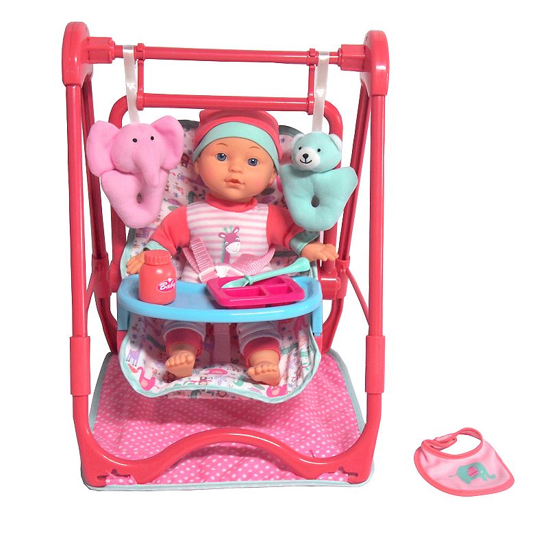 Dream Collection 12 Baby Doll 4-In-1 High Chair Play Set, Multicolor