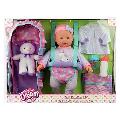 Dream Collection 16" Baby Doll Travelling Set - Blue