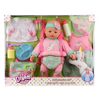 Dream Collection 16" Baby Doll Travelling Set - Pink