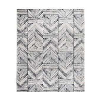 VCNY Home Ryder Grey Geometric Frise Area Rug