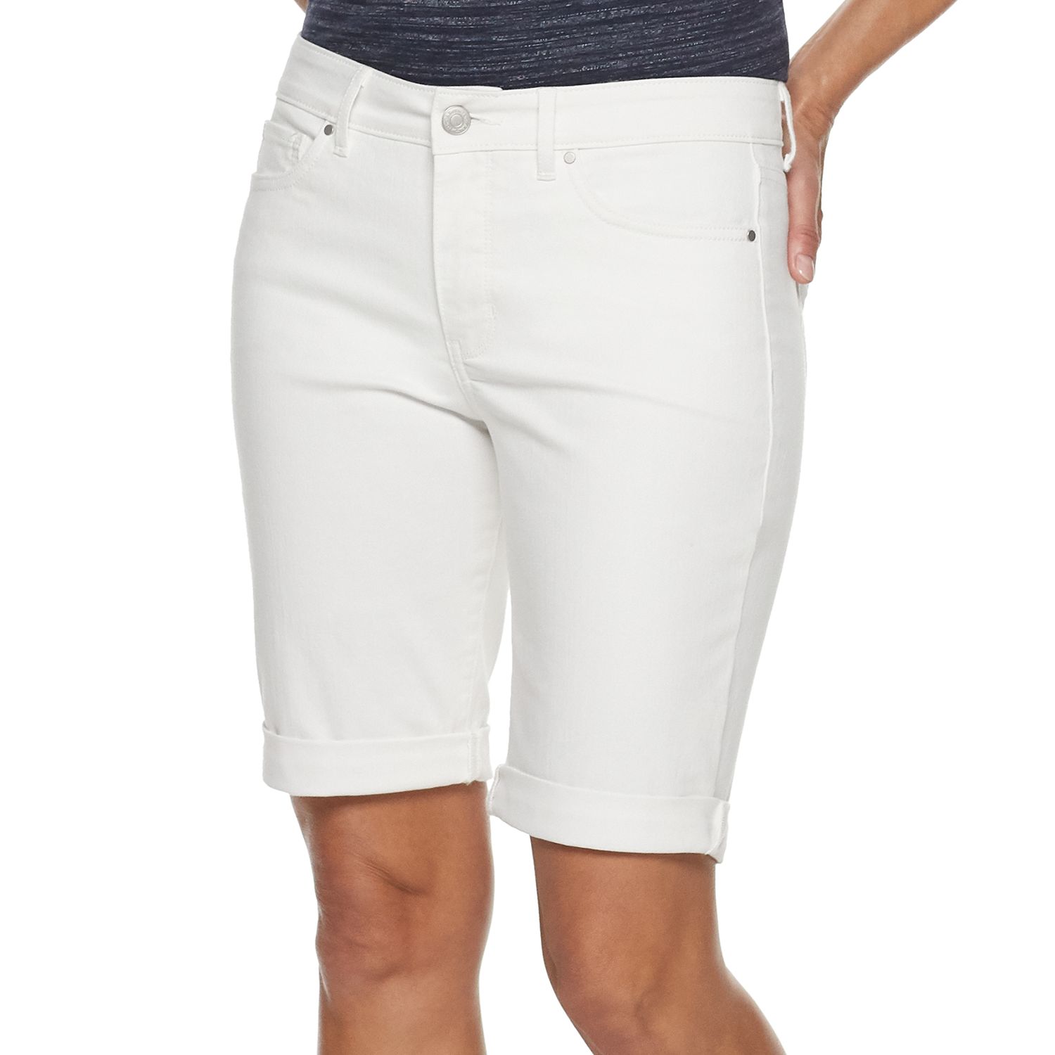 kohls womens white shorts