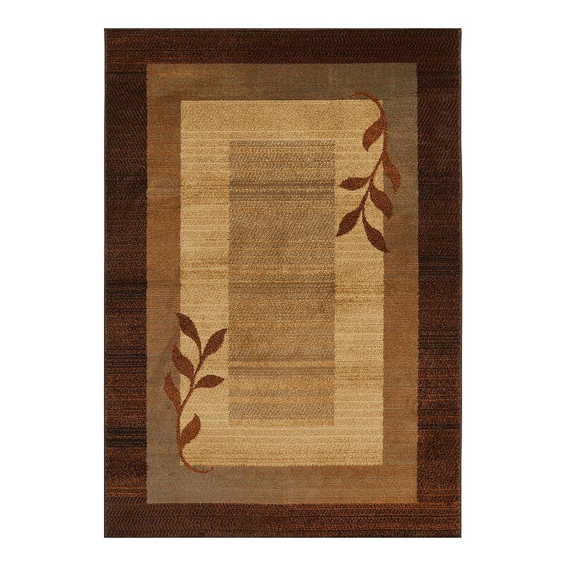 Global Rug Designs Primacy Pri04 Brown and Blue 9'2" x 12'6" Area Rug