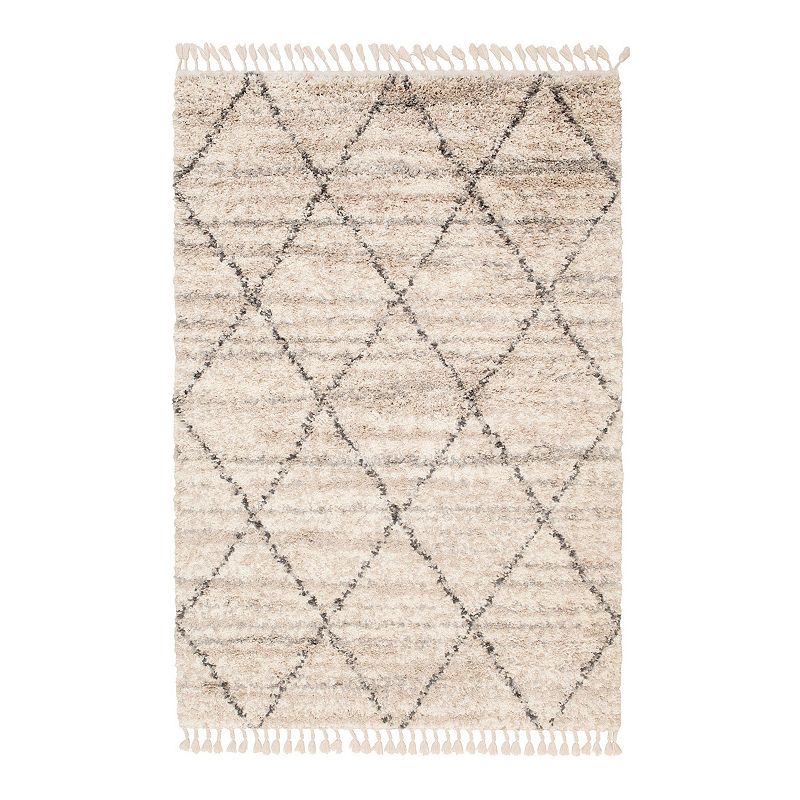 Loomaknoti Fineus Area Rug, Beig/Green, 5X7 Ft