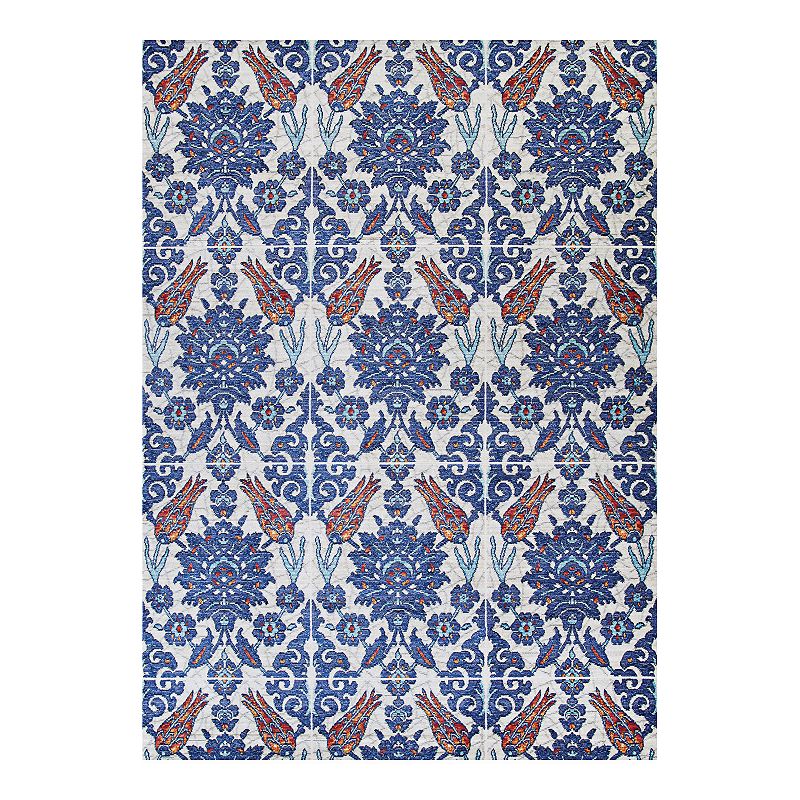 Couristan Sevilla Olivares Tulip Rug, Blue, 8.5X13 Ft