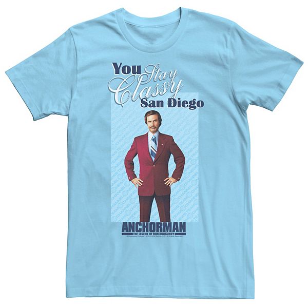 Men's Anchorman Ron Burgundy You Stay Classy San Diego Portrait Graphic Tee